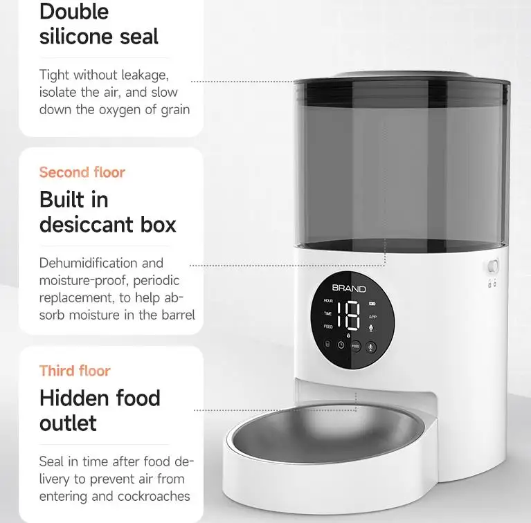 Automatic Pet Feeder Wi-Fi Enabled Smart Cat Dog Food Dispenser Electric Pet Auto Feeder