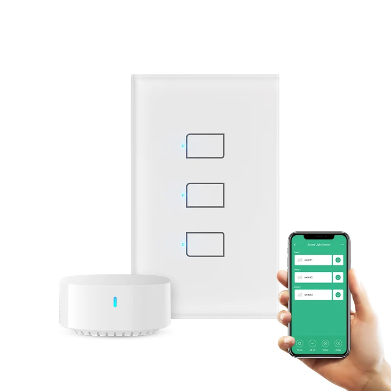  OEM BroadLink 3 Gang US Wi-Fi умное Управление освещением дома настенный выключатель стеклянная Сенсорная панель диммер света
