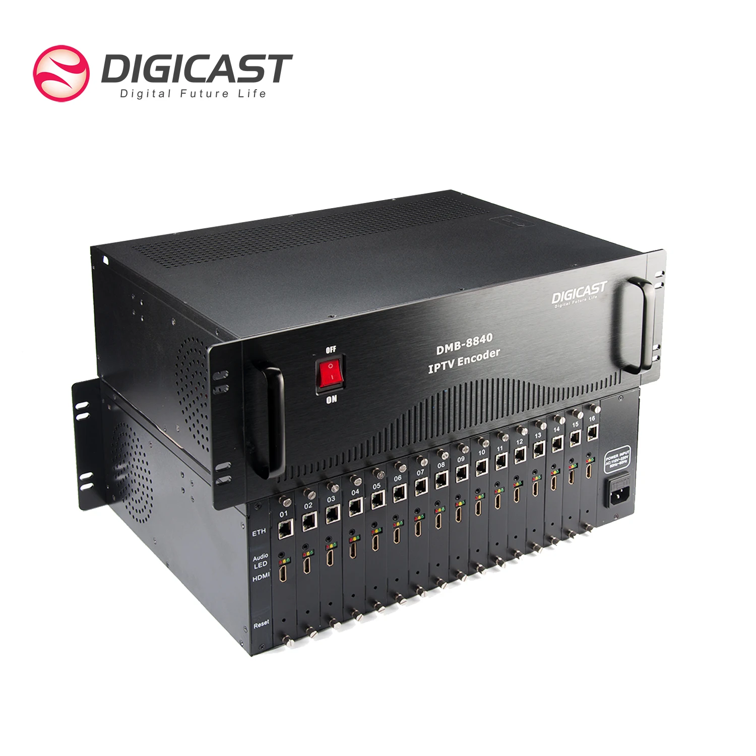 (DMB-8916) DIGICAST 16 Channels H264 H265 HEVC IPTV live Streaming SDI to IP Encoder for Camera to Youtube Facebook Broadcasting