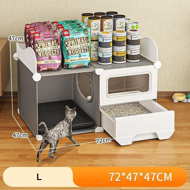 Fully Closed Pet Waste Disposal Products Cleaning Large Size Small Animal Cat Toilet Cat Drawer Litter Box