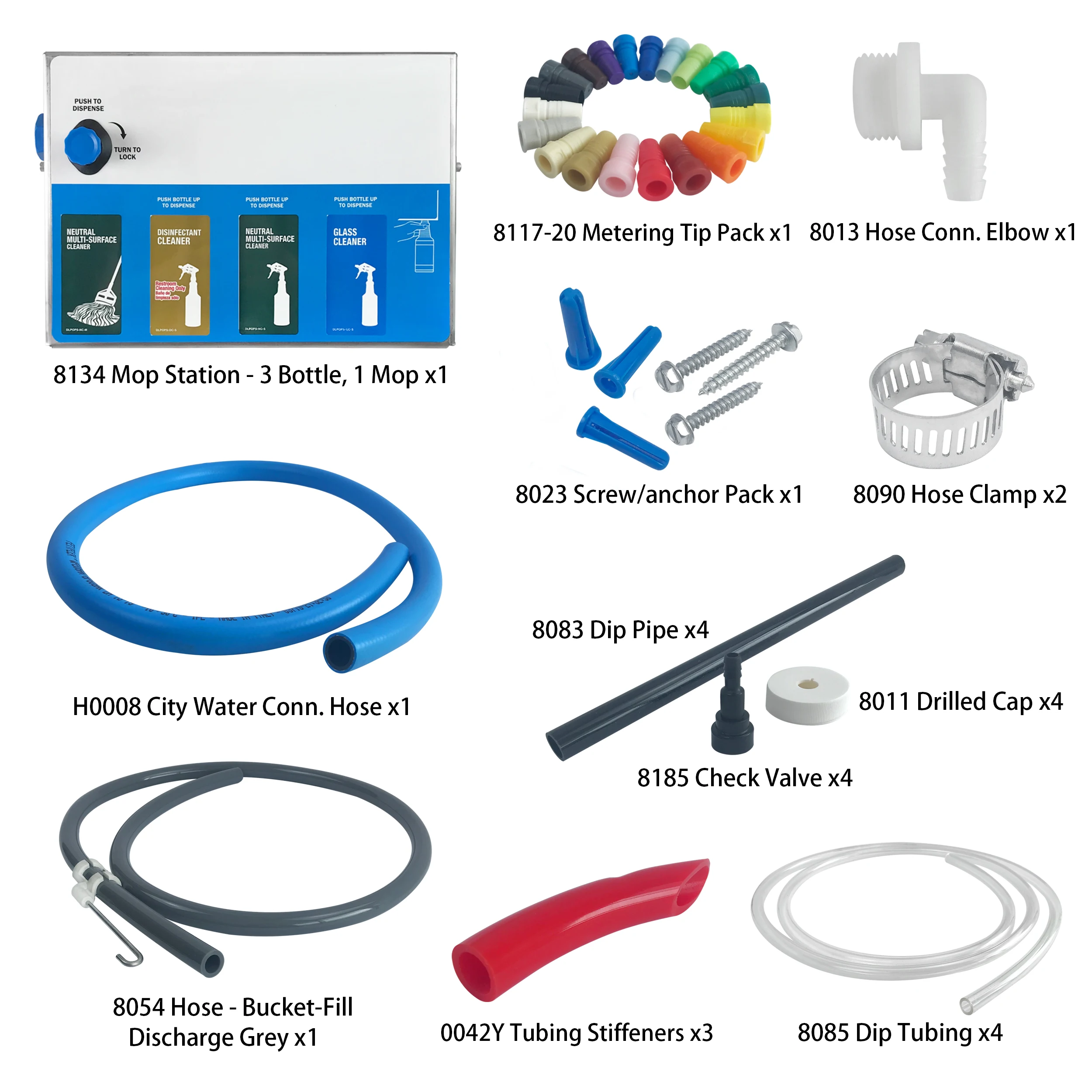 
4-products Spray Bottle, Mop Bucket, Chemical Proportioner, for supermarket restaurant hospital, 8134 