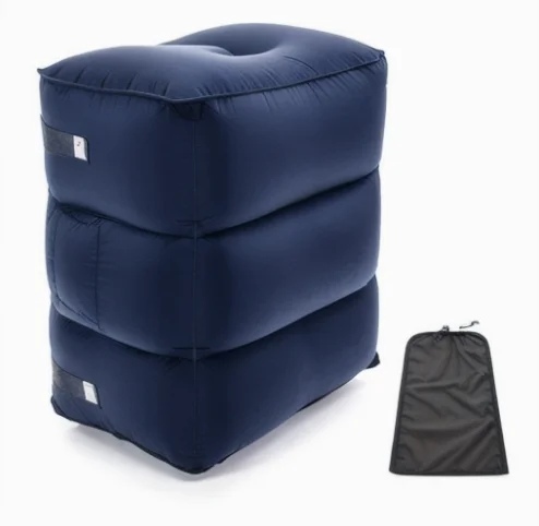 Hot Adjustable Height Cushions Kids Adults Office Home Airplane Travel Inflatable Foot Rest Pillow for Travel