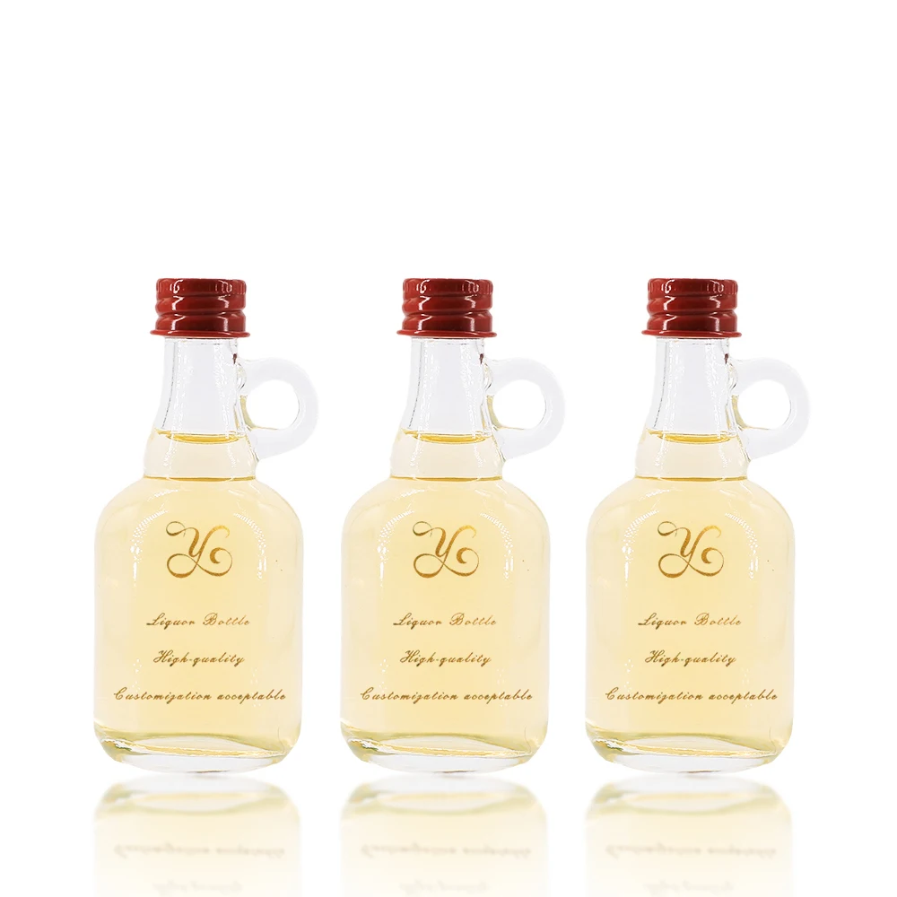 Custom Luxury Mini 50ml 70ml Liquor Clear Glass Bottles Empty Wedding Party Favors Mini Liquor Bottle 50ml for Whiskey