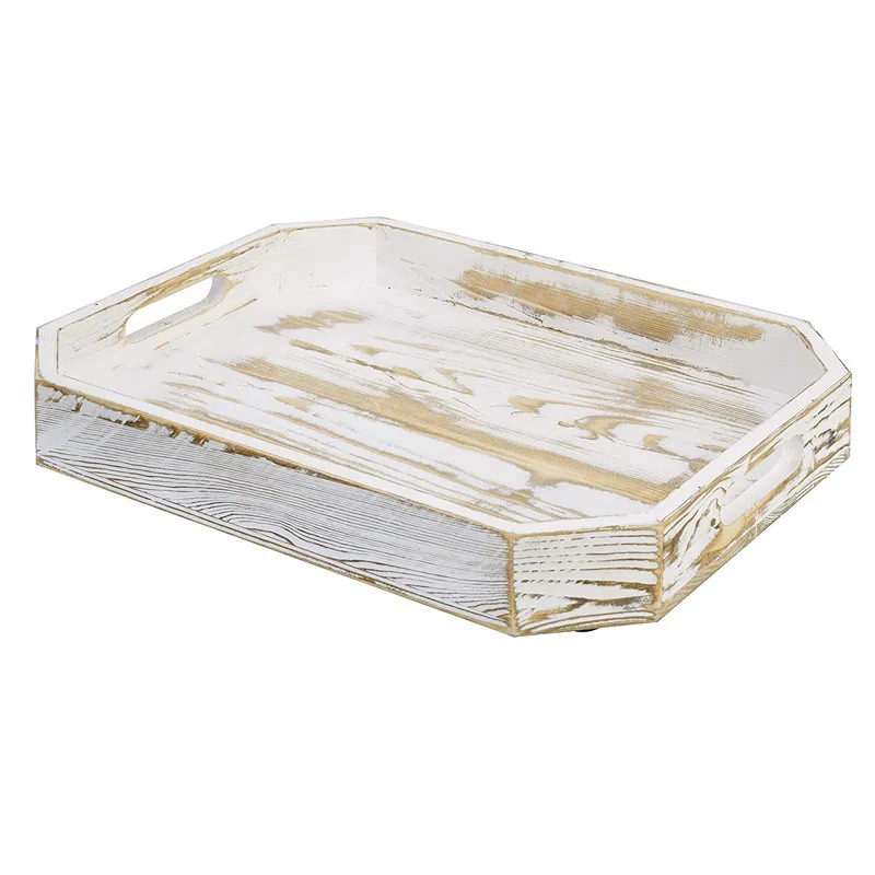 
Wooden food trays are used as serving trays in hotel restaurants and can be used as decorative trays for cake cheese 