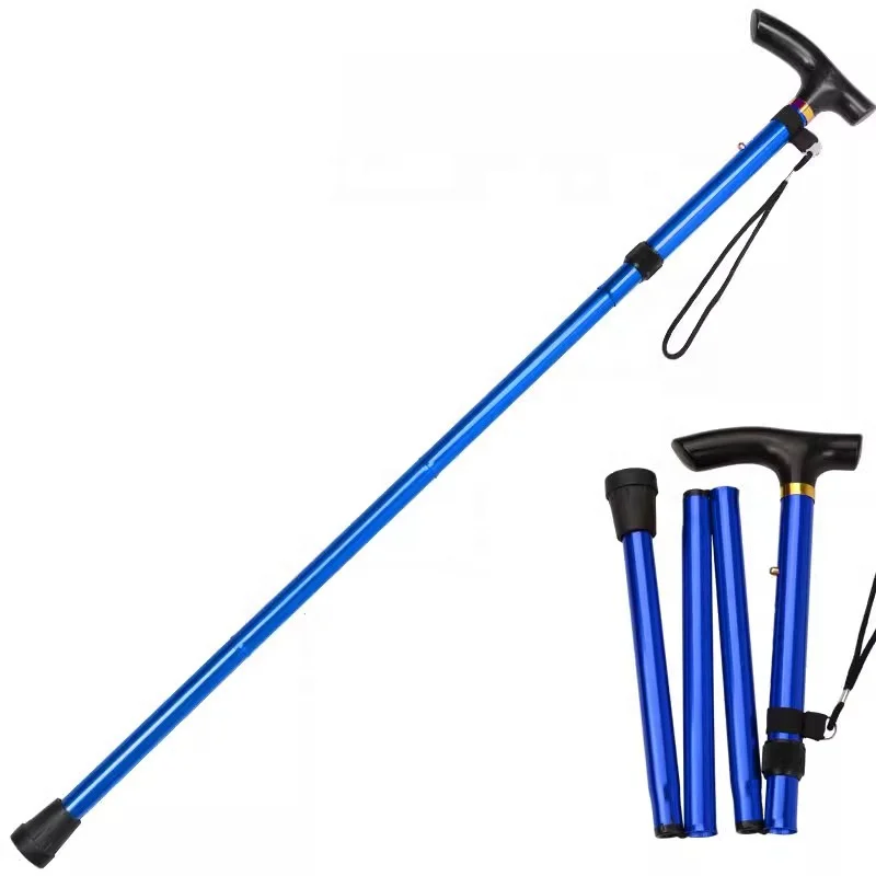 Folding climbing stick Carbon fiber five-section telescopic folding stick Ultra-light hiking outdoor walking stick