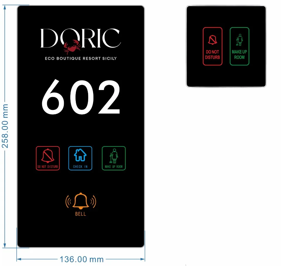 Touchable Digital Signage  Displays  DND Hotel Door Bell For Hotel Guest Room Hotel DND System