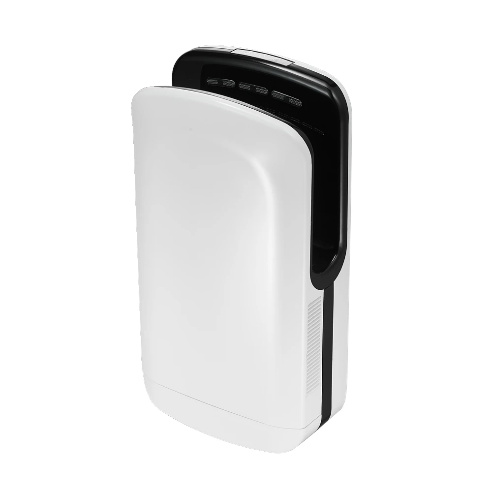 Wall mounted ABS plastic air jet commercial electric dual hand dryer with hepa air filtration