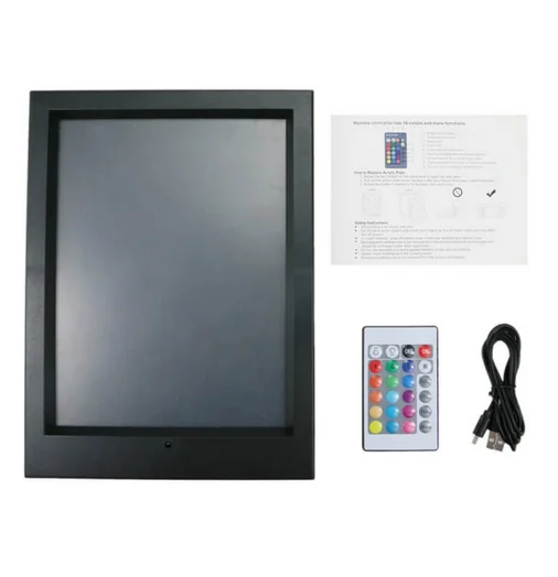 3D LED Lamp Base Black  Plastic Photo Frame With Light And Remote Base 3D Illusion Night Light For Acrylic Board