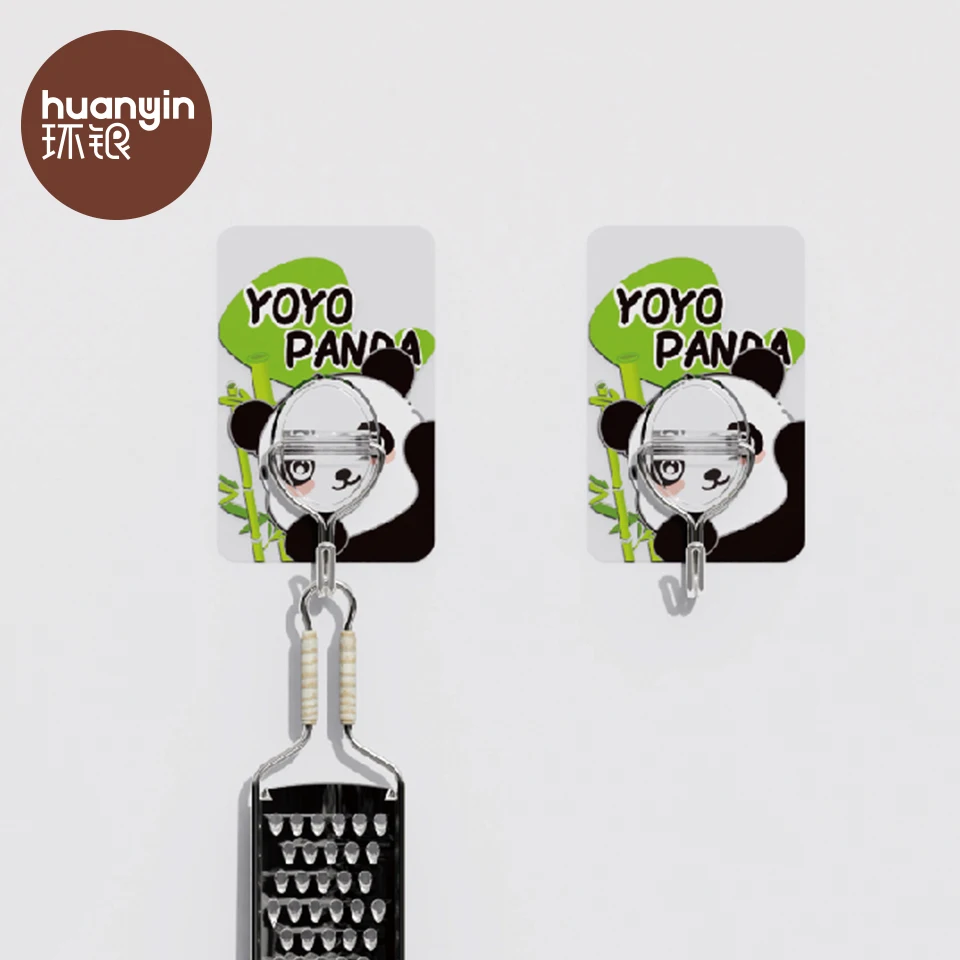 5KG strong panda self adhesive plastic animal wall mount key hook