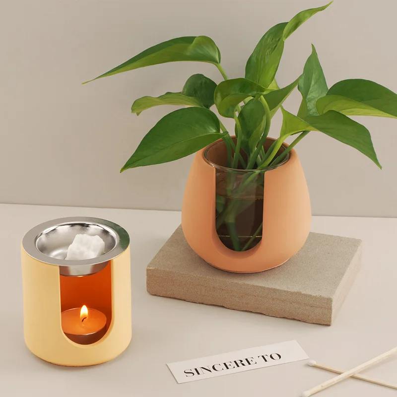 Каратте экологически чистая Хрустальная круглая горелка для эфирного масла бетонная силиконовая форма чайный нагреватель плита гидропонная горшков