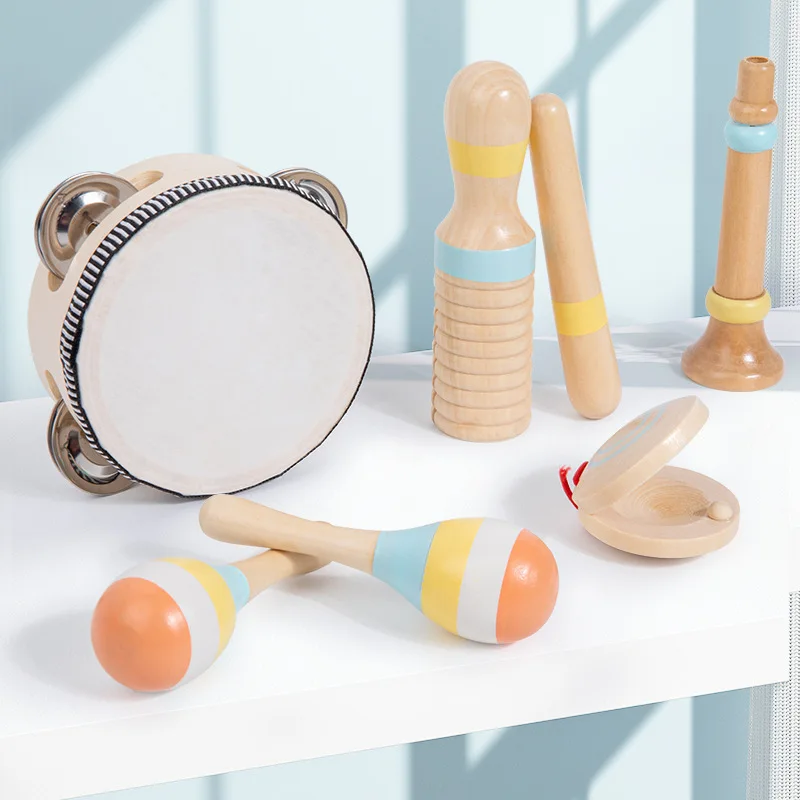New Design Wooden Percussion Instruments for Kids Neutral Color Musical Toys Baby Musical Instruments Montessori Toys