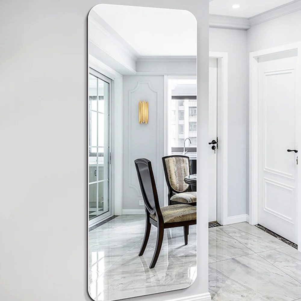 Customized Frameless Clear Aluminum Silver-Coated Plain Glass Mirror Compact Size for Bathroom Wall and Furniture