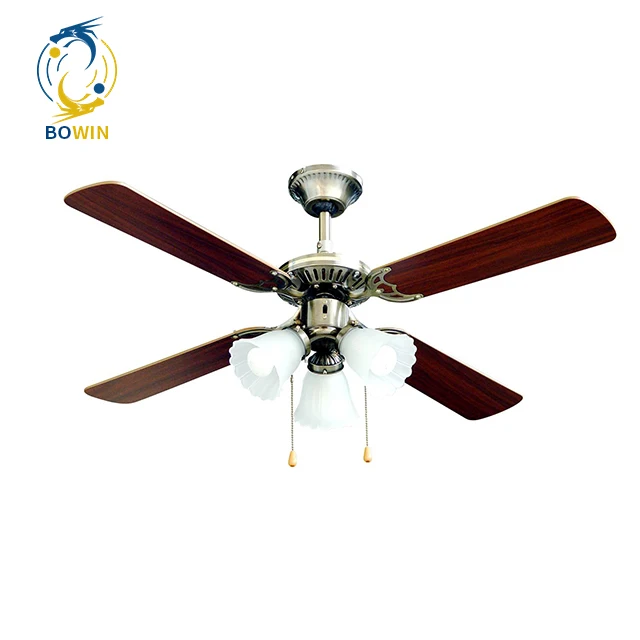 Vintage Elegant Design Decorative Ceiling Fan 42 Inch Fan Ceiling With Light Pull Control