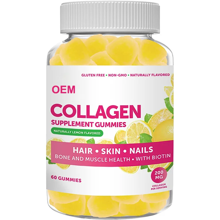 Private Label Biotin Collagen Keratin Gummies Hair Growth Vitamins Skin Care and Strong Nails Protein Collagen Supplements