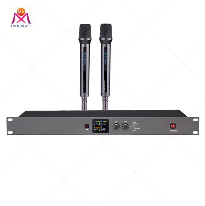 dual channel wireless handheld microphone professional digital uhf system for conference