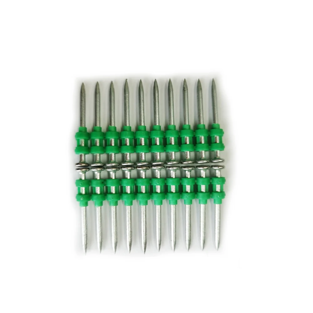 The high quality C5 concrete nails for C5 nauler straight shank color plastic strip drive pins