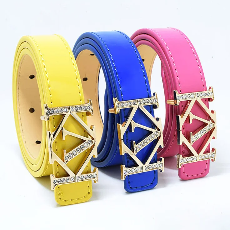 2023  Designer brand Belt Genuine Leather Strap Belts For Children wholesale colourful Genuine leather belt