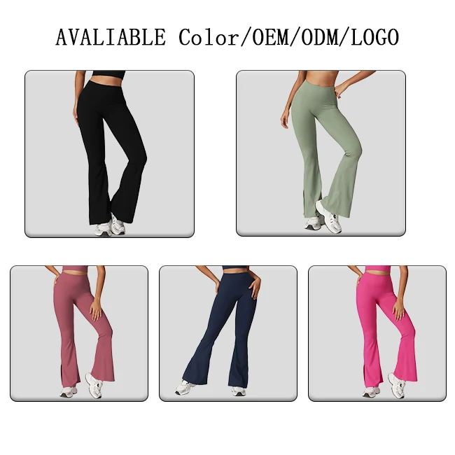 wholesale Sports Yoga pants for women wear flared high waist wide yoga trousers for fitness exercise tight sportswear leggings