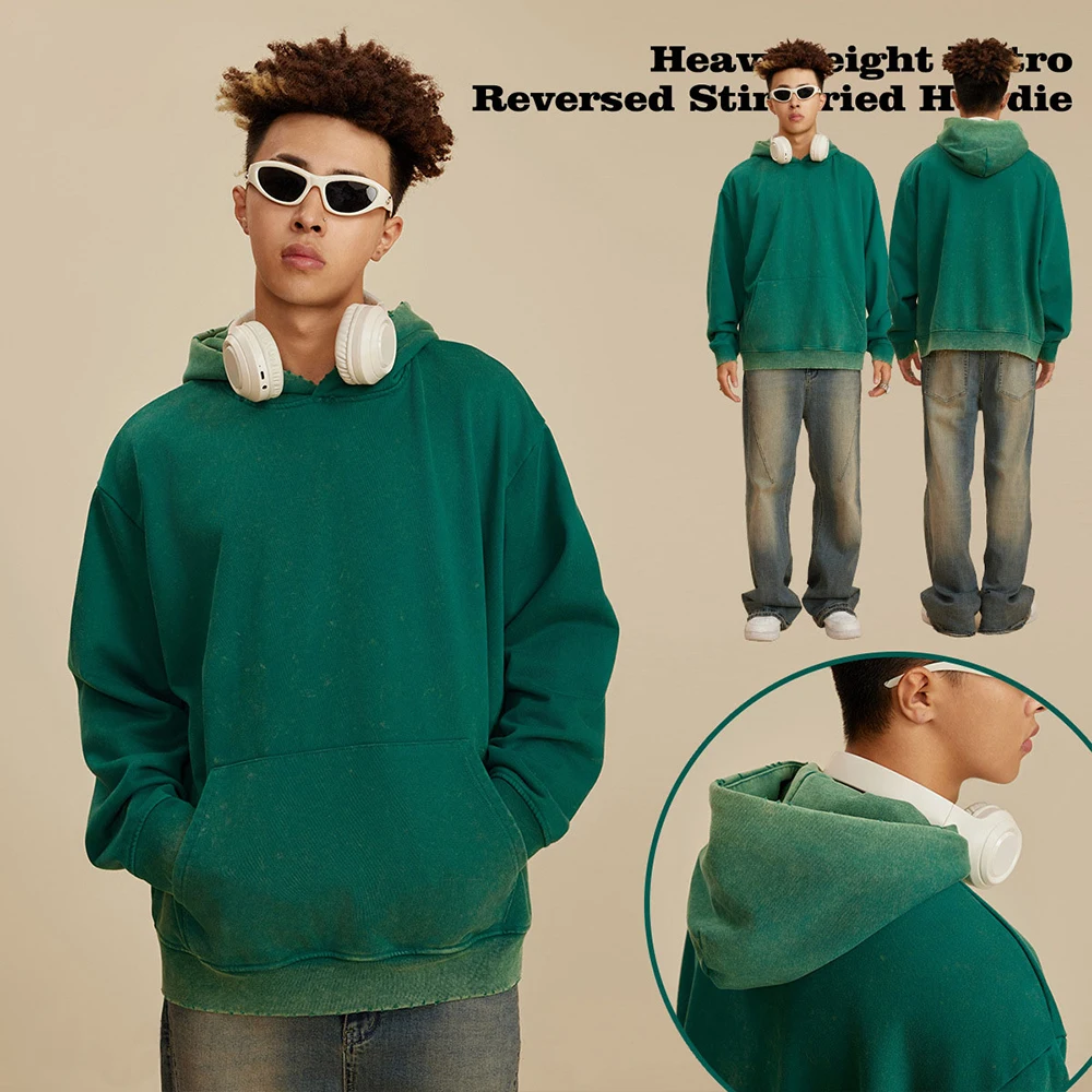 ODM High Quality Heavyweight Unisex Blank 100%Cotton Custom Embroidery Oversize mens 450 GSM Essentials Pullover Hoodies