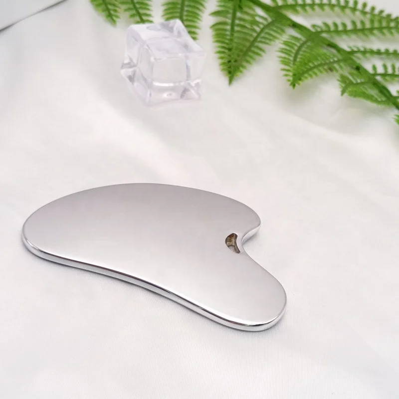 Custom Logo Purely Metal Gua sha Heart Shape Face Body Neck Massage Guasha
