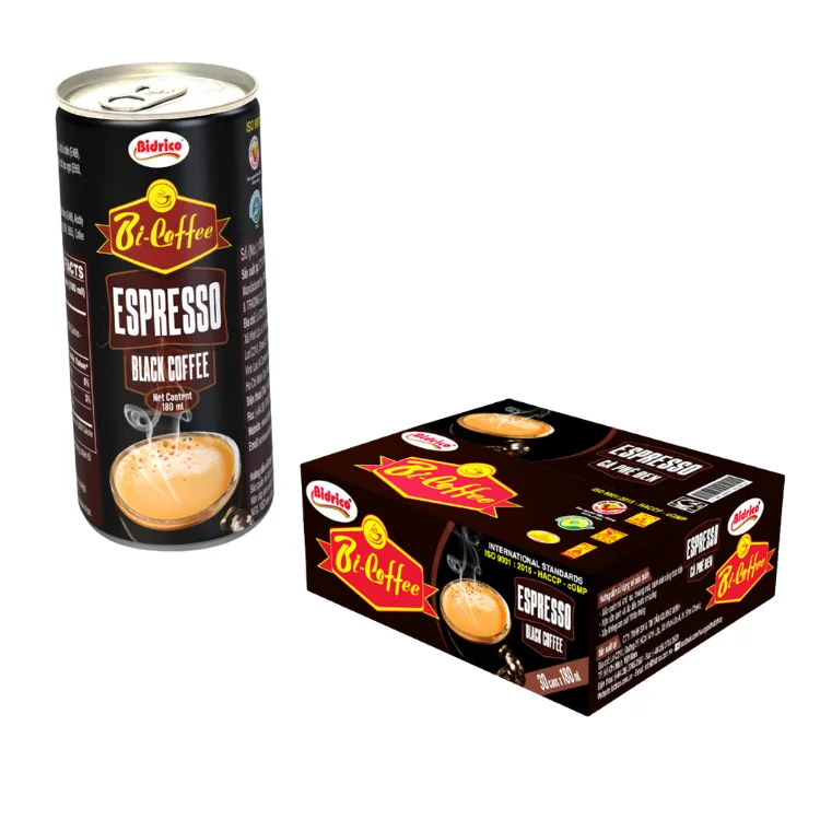 ISO Halal HACCP Certified Espresso Black Bi-Coffee Low Price Packaged Neutrally Can Directly Wholesaled Vietnam Manufacturer