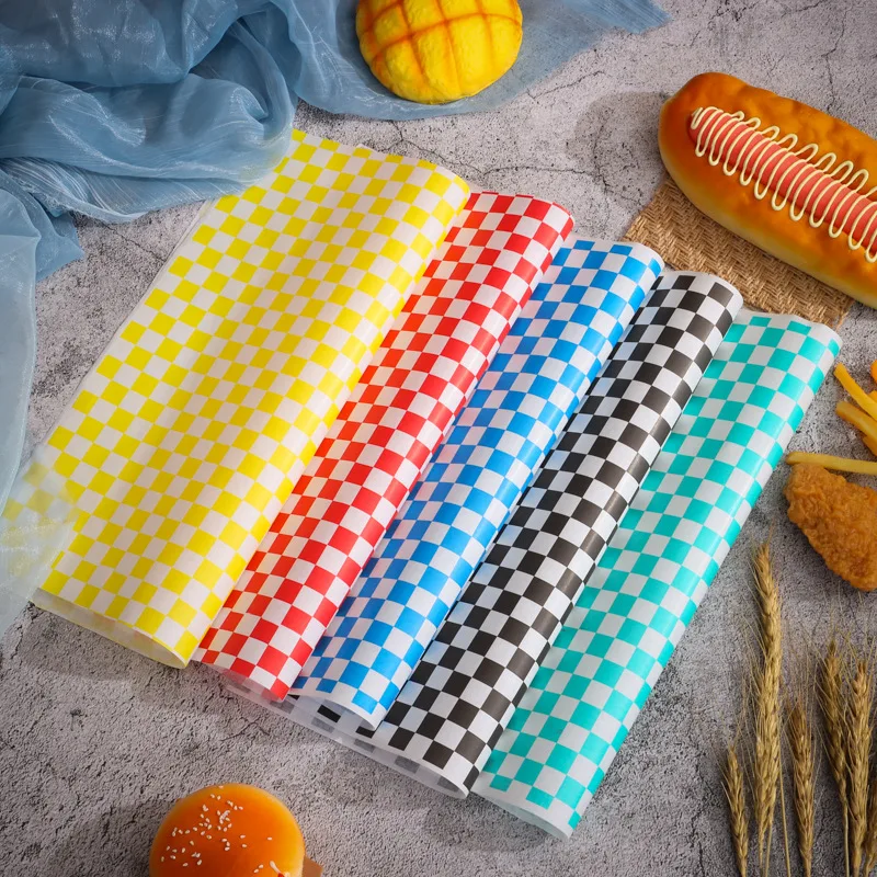Food Grade Waxed Paper Customize Logo Greaseproof Pe Wax Burger Wrap Paper