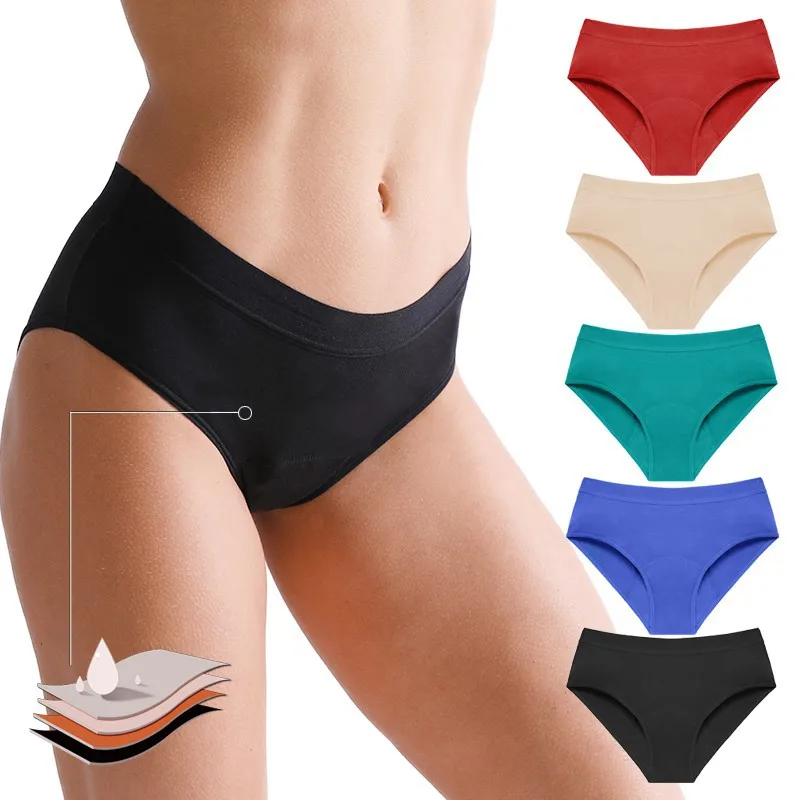 2021 Hot lingerie Undies Reusable Level 4 Layers Bamboo Fiber Leakproof Plus Size XL Menstrual Underwear Period Panti Panties