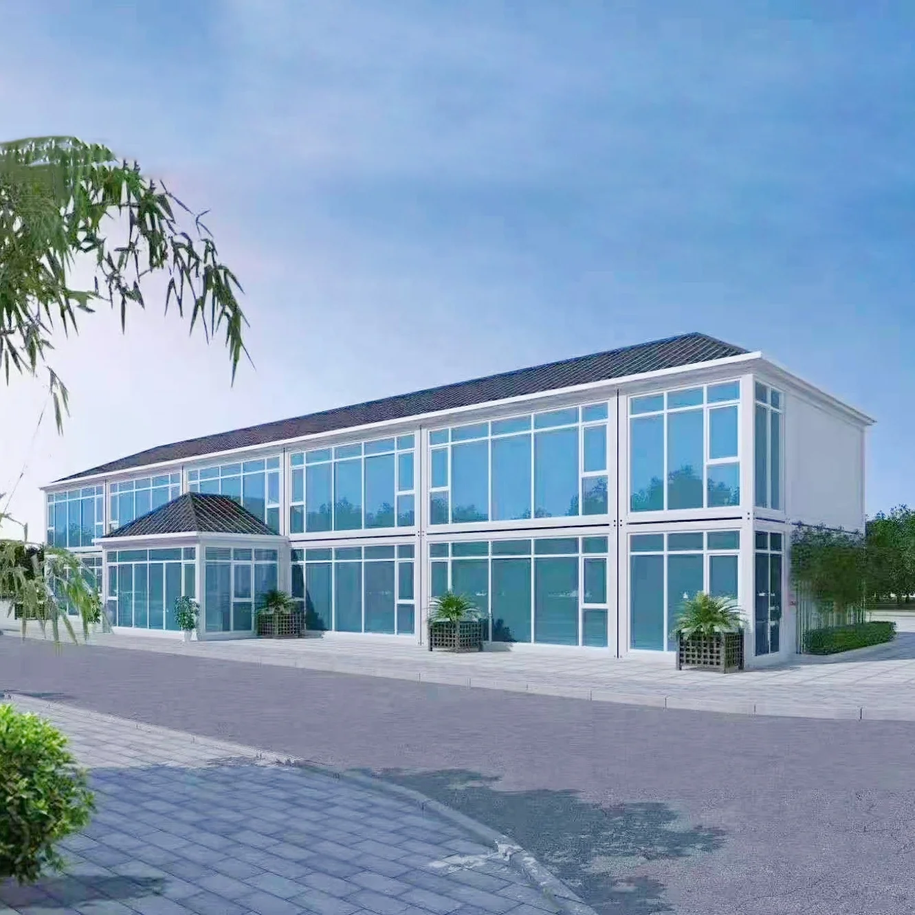 Light steel structure flat pack container house fully furnished prefab house