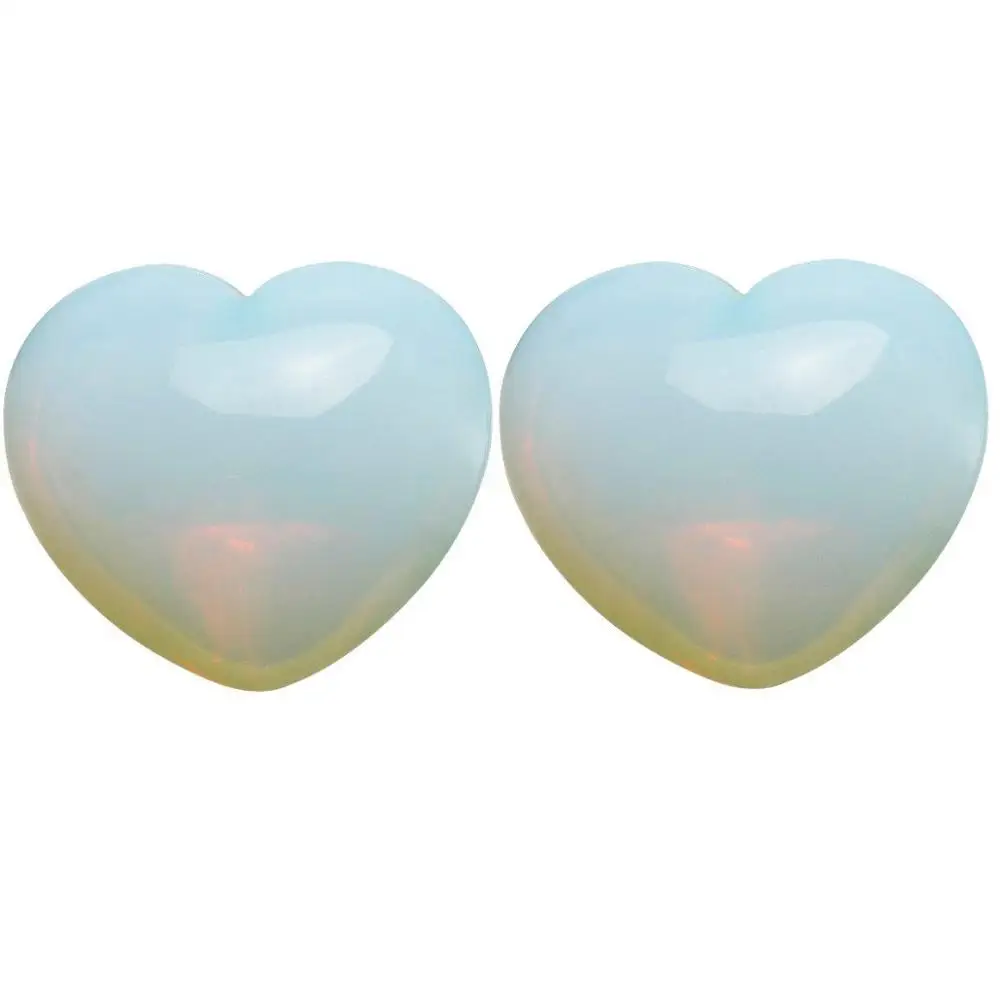 Good Polish Opalite Jade Beautiful Heart Shape Gemstone