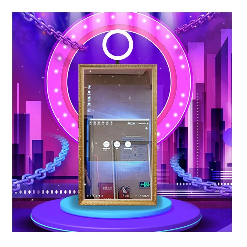 55/65 inch selfie photo booth machine magic wedding photo mirror booth for sale