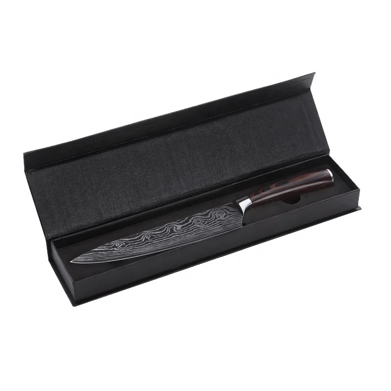 hot sale professional 7Cr17 stainless steel  8 inch damascus pattern kitchen chef knife
