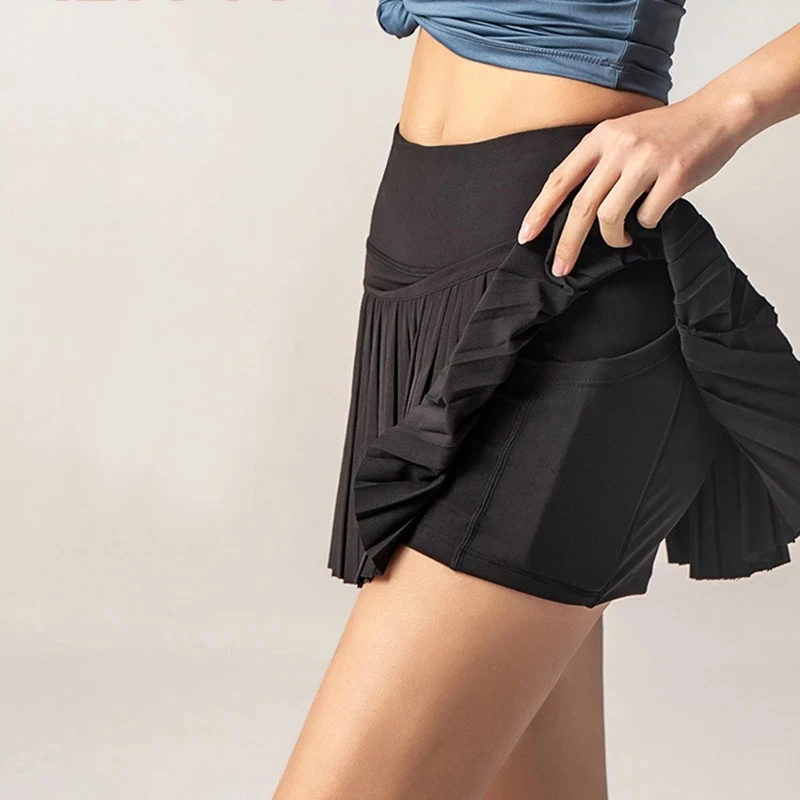 Women Sports Tennis Skirts Golf Fitness Shorts Athletic Running Short Quick Dry Skort Skirt With Pocket