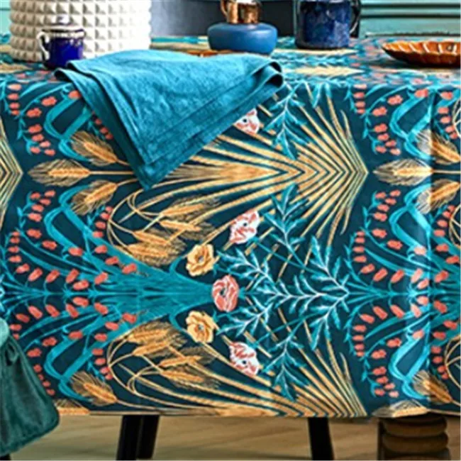 
Good Quality All Over Print Cotton Linen Waterproof Picnic Party Dinner Fancy tartan digital priting tablecloth Table Cloth 