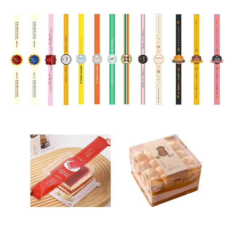 Brand Logo Vinyl Sticker Baking package Box Cake Packaging Custom Color Self-adhesive Label Set Sticker Sheets