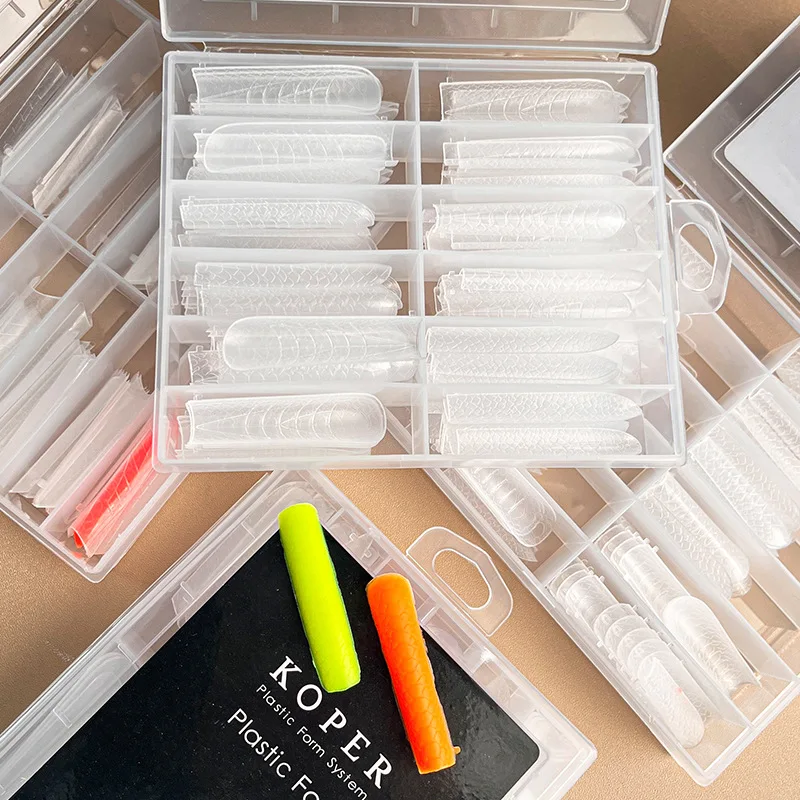 Artificial Fingernails 120 pcs Full Cover Dual Form Nail Tips Nail Art Extension Molds Tips Nails Tip for Acrylic