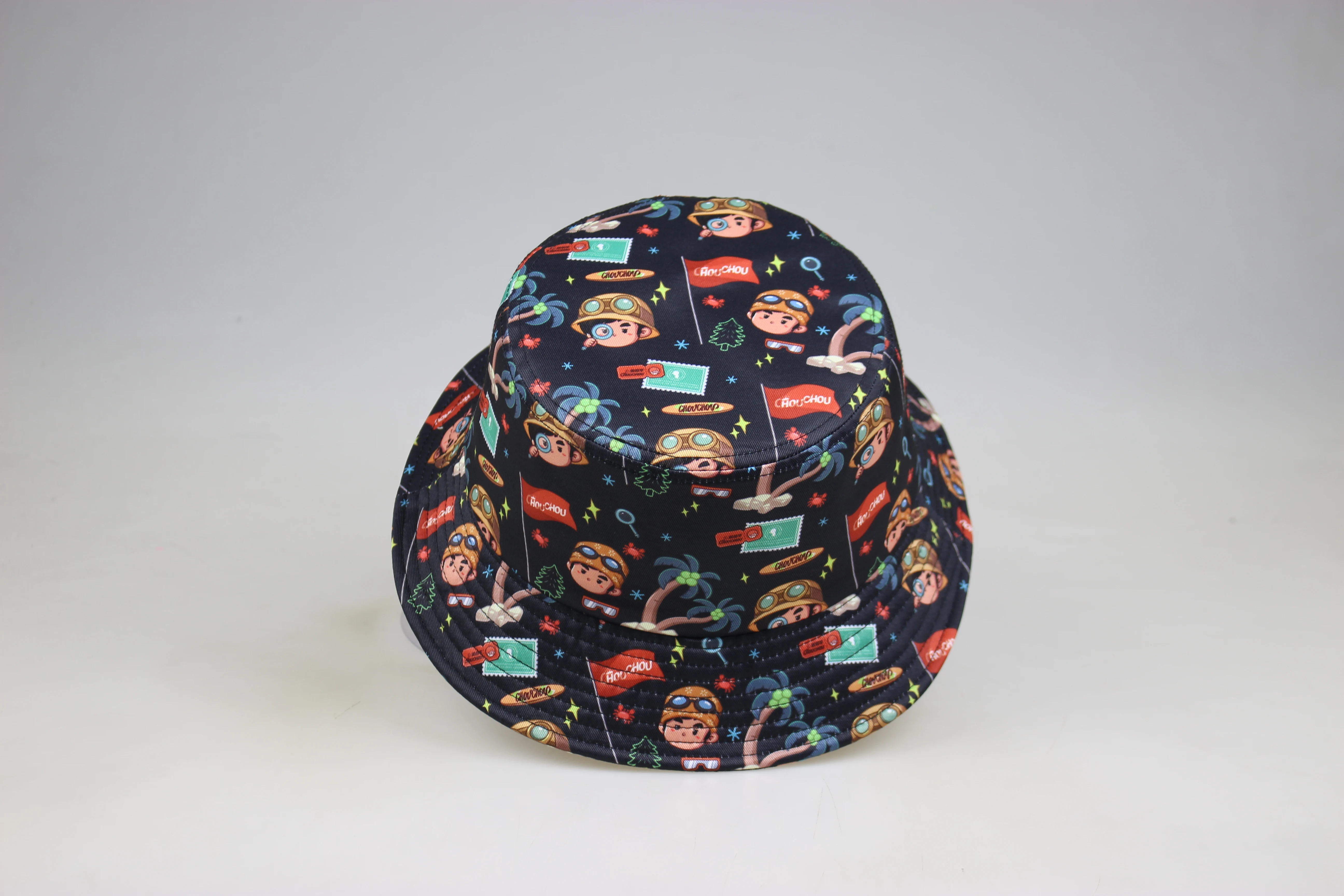 New design fashion Cartoon Cartoon children adult camouflage digital printing sports travel outdoor bucket hat