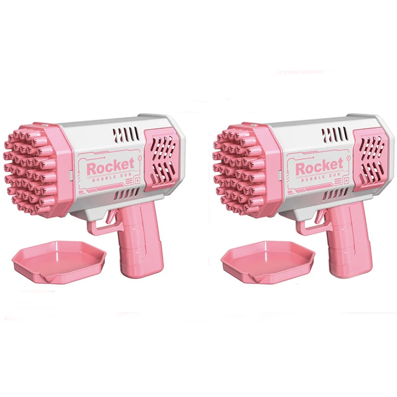 Popular Double Automatic Electric Bubble Machine Rocket 40 Holes Bubble Gun