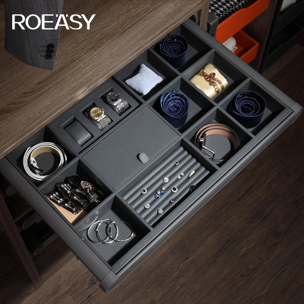 ROEASY bedroom furniture accessories pull out sliding closet wardrobes jewelry box accessories storage tray