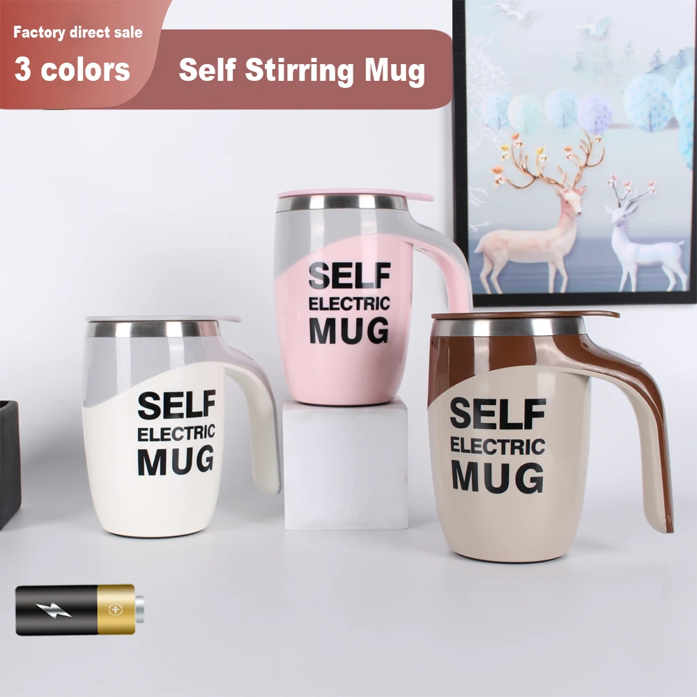 Wholesale OEM stainless steel bateri electric mixing coffee cup automatic magnetic self auto stirring mug