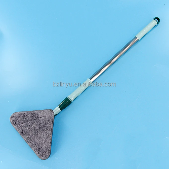 Floor window mop with adjust handle 360 Microfiber Duster Magic Flat Triangle Mop with Plastic Clean Scraper