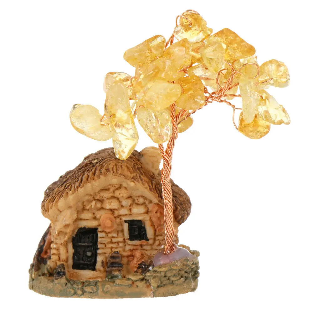 2022 Natural Crystal Quartz Gemstone Bonsai Rich Tree European Style House Small Crystal Tree Rose Quartz