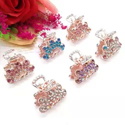 Оптовая продажа, модные маленькие золотые блестящие металлические заколки для волос со стразами для девочек и детей, женские аксессуары для волос, ювелирные изделия