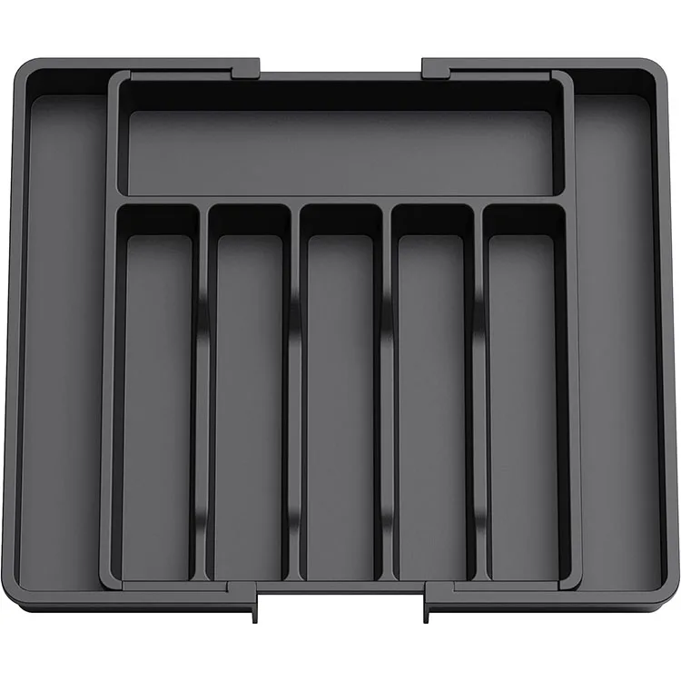 In Stock Silverware Drawer Organizer Expandable Utensil Tray BPA Free Adjustable Plastic Storage for Spoons Forks Knives