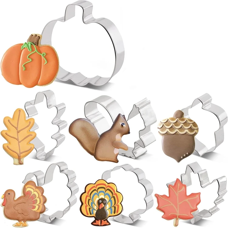 Thanksgiving 430 Stainless Steel Wedding Cookie Cutter Large Pumpkin Oak Leaf Cookie Cutter