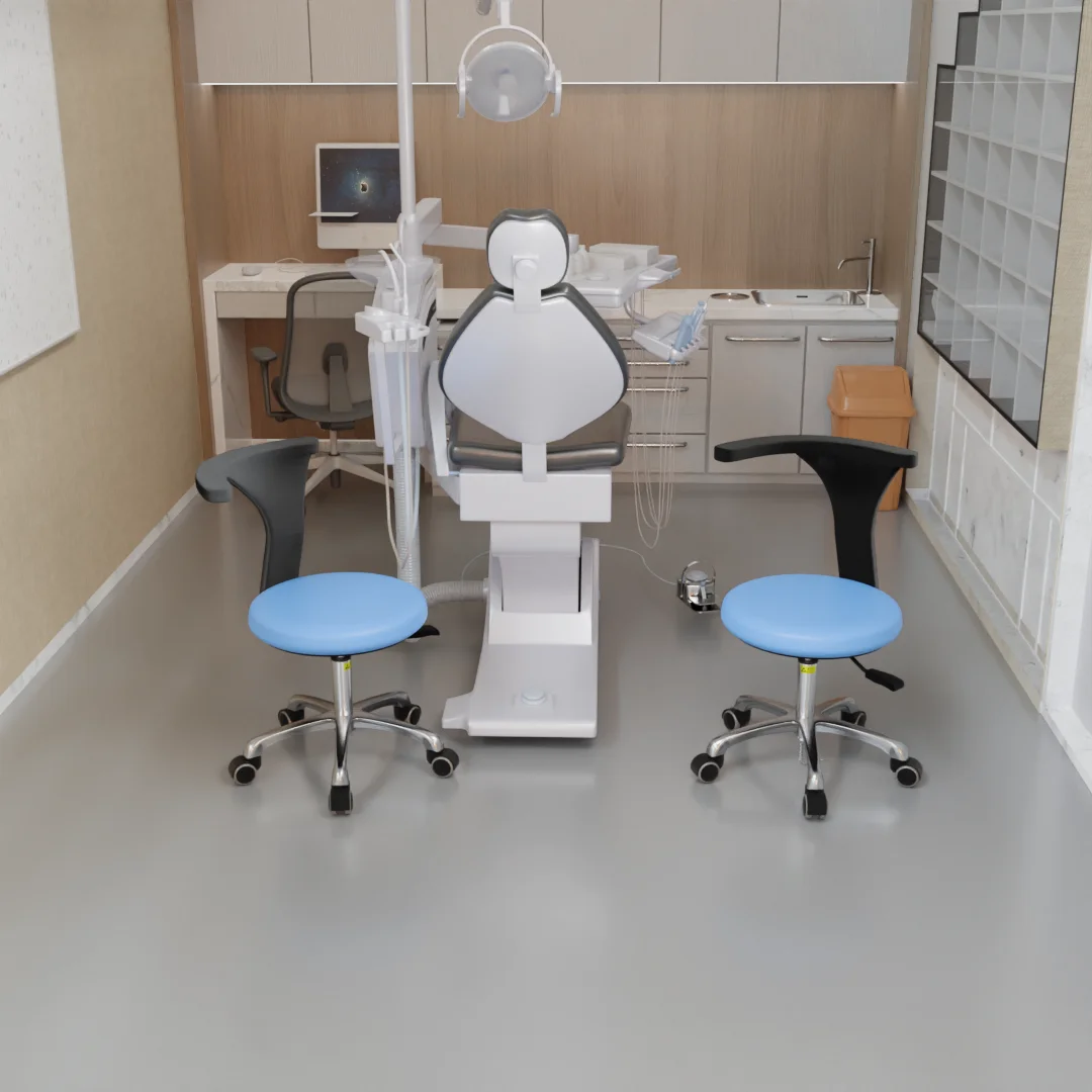 Modern Commercial Leather Dental Chair with Rotate Cushion Rotating Handrail Lift for Hospital Clinic Laboratory School