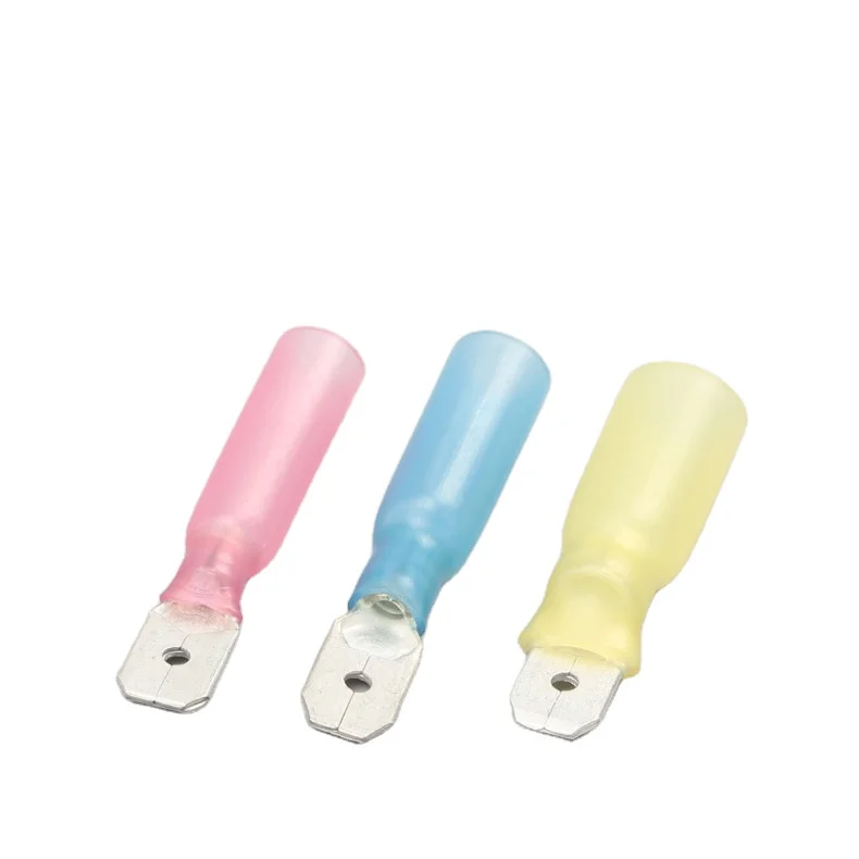 red blue yellow 1.25mm 2mm 5mm sq Tin plated/tinned waterproof PE heat shrink brass Pre-Insulated male flat spade terminal lug