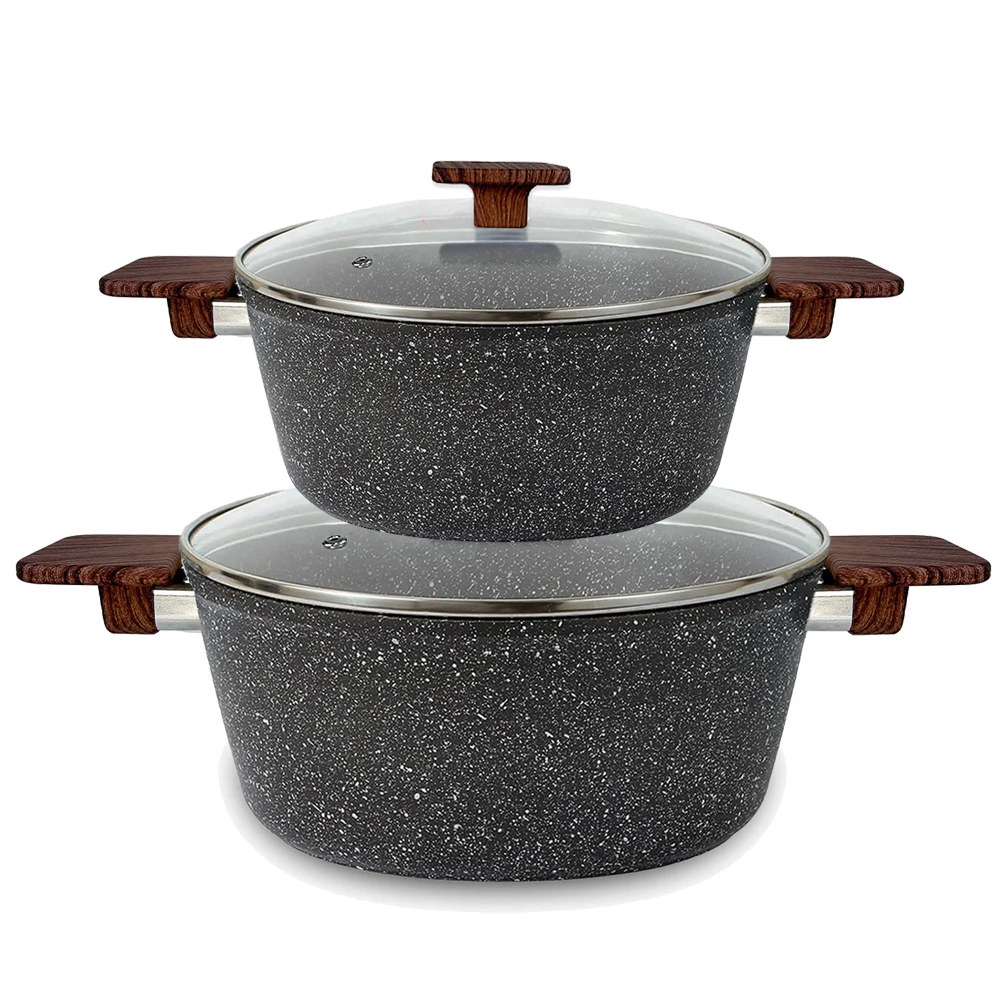 aluminum non stick cookware set non-stick pan granite soup pot set kitchenware no stick casserole set