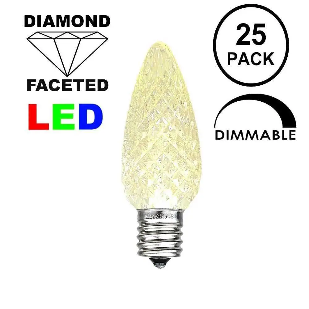 UL Listed Wider Lighting C9 LED Christmas Lights Faceted Bulbs