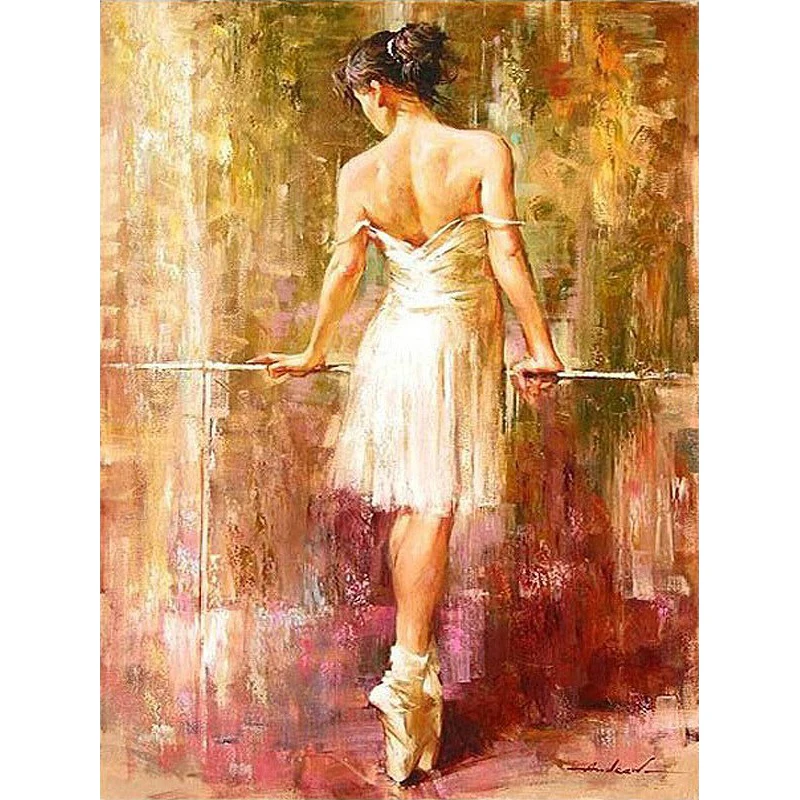 Classic oil painting style Ballerina dancing oil painting by numbers for Cafe