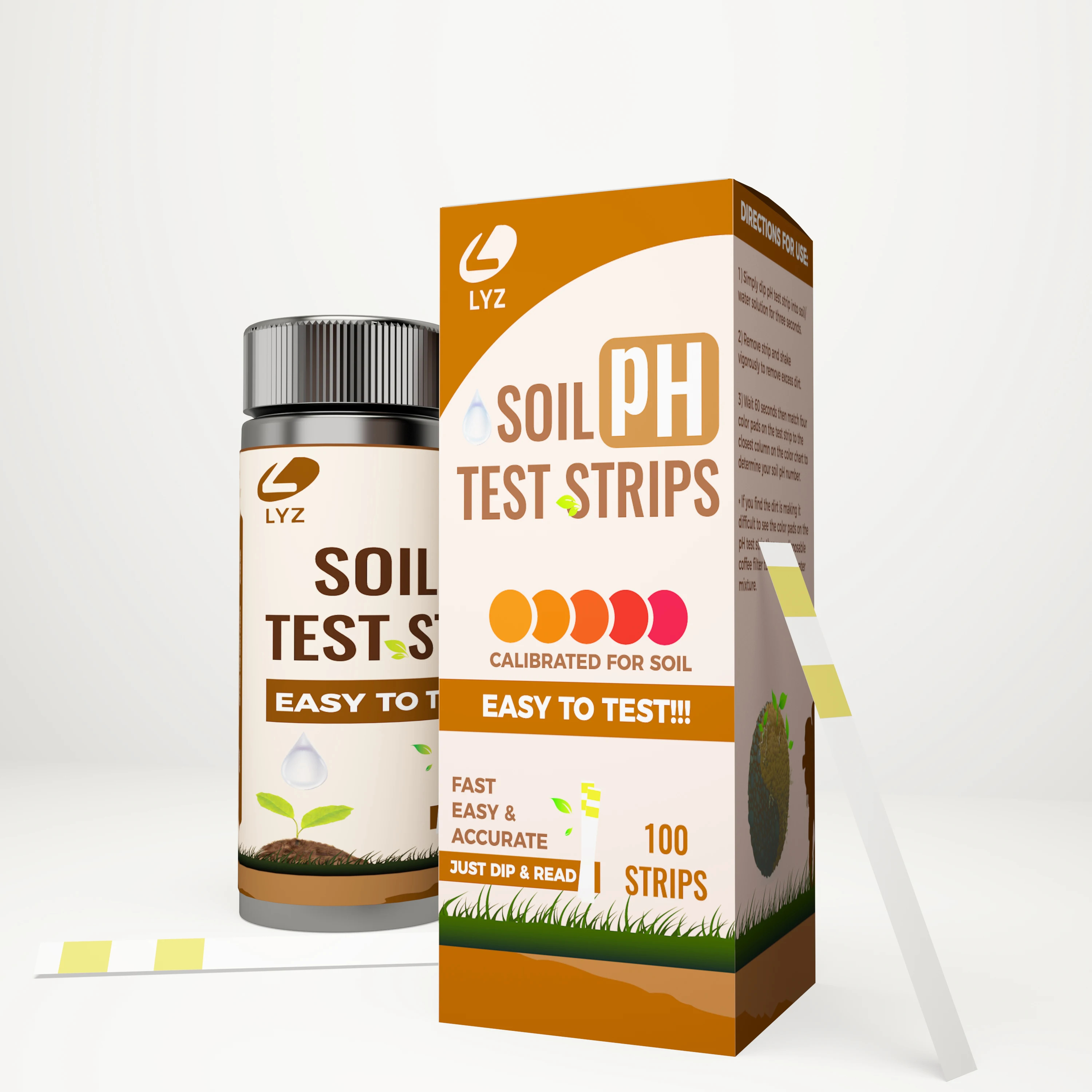 Soil pH Test Strips Soil pH Testing Kit Soil Test Reagents Ideal for Garden Lawns Indoor & Outdoor Plants